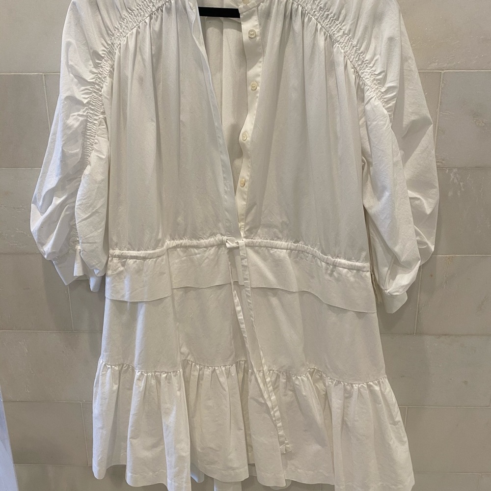 FRAME White Poplin Dress